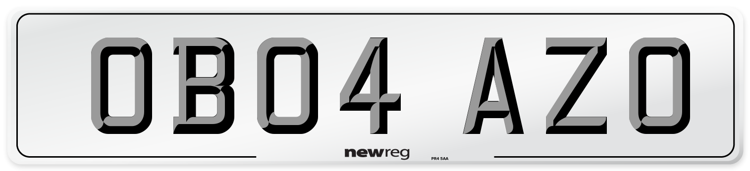 OB04 AZO Number Plate from New Reg